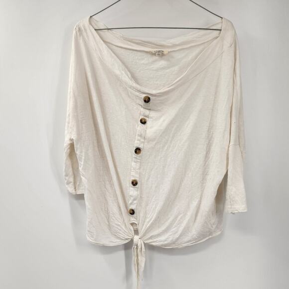 UMGEE 3/4 Sleeve Linen Cotton Blend Top Womens Size Medium M - Picture 1 of 5